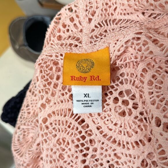 Ruby Rd Peachy Lace Cardigan Jacket Size XL - Picture 5 of 5